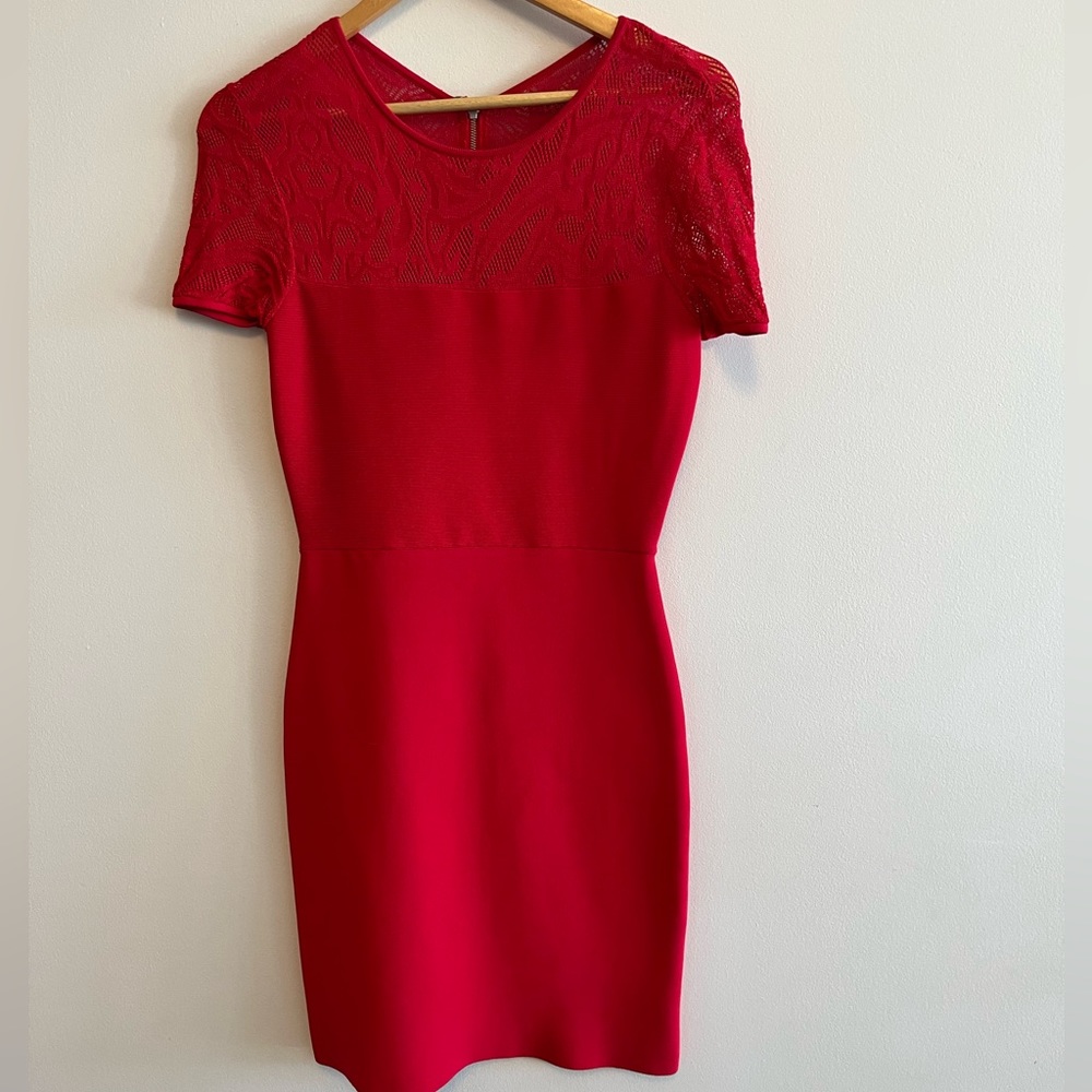 BCBGMAXAZRIA Women's Myley Pointelle Cocktail Dress